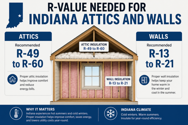 R-Value Requirements for Indiana Attics and Walls: A Homeowner’s Guide